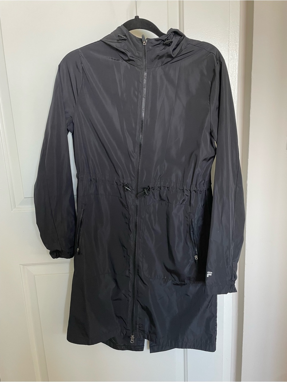 FILA Lightweight Black Hooded Rain Jacket